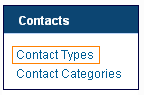 How do I create custom contact types in the sales module?